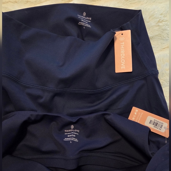 ThirdLove Navy Leggings & Bra Set L NWT Clean Girl Pilates Look Soft Athletic - Picture 2 of 3